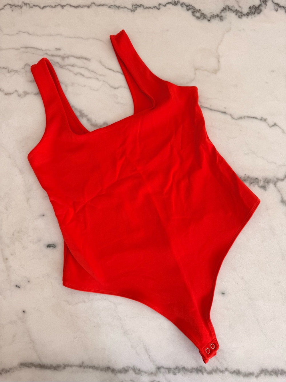 Good American Orange Scoop Neck Bodysuit